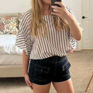 Black and White striped top.